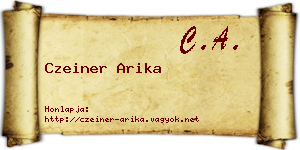 Czeiner Arika névjegykártya